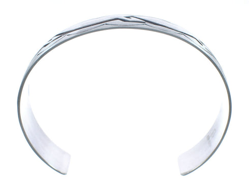 Native American Navajo Sterling Silver Water Wave Cuff Bracelet JX123812